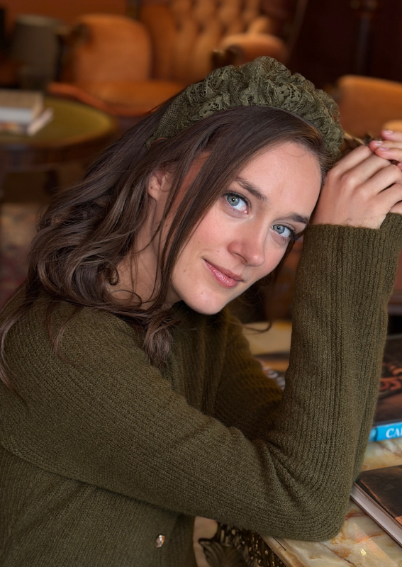 קשת פטיט רנה תחרה ירוק זית