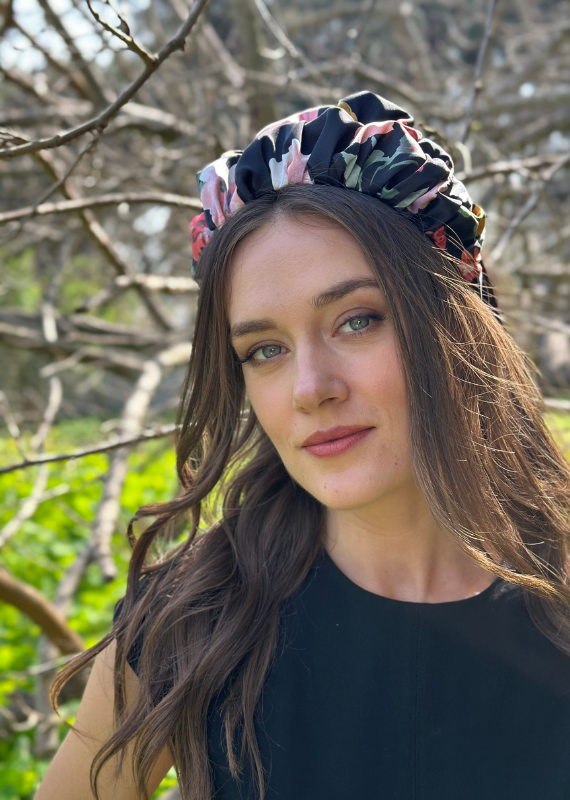 קשת רחבה נמסיס שחור פרחוני