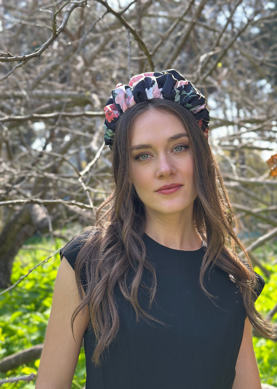 קשת רחבה נמסיס שחור פרחוני