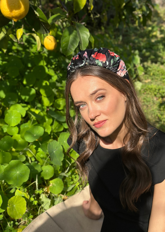 סרט מילה שחור פרחוני