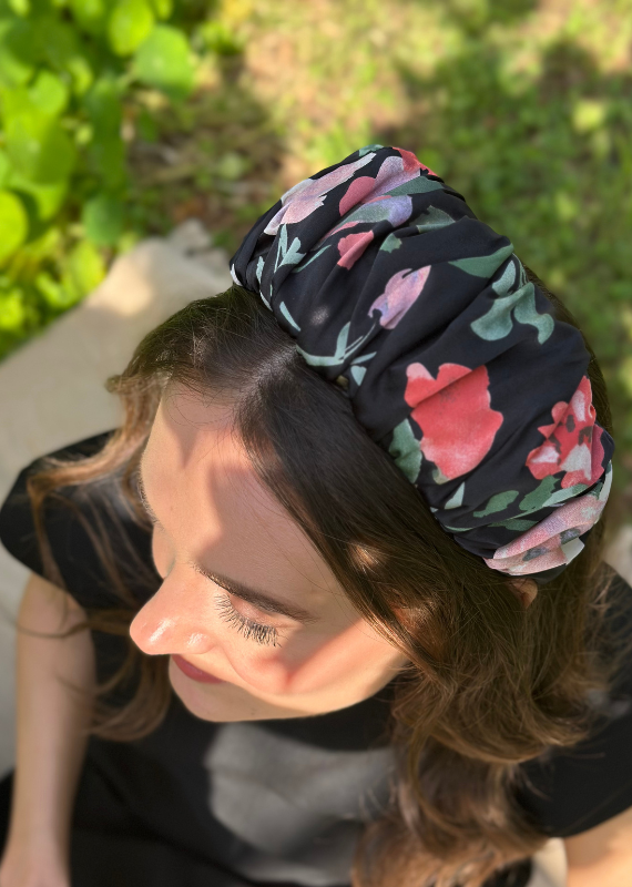 קשת בינונית מילה שחור פרחוני