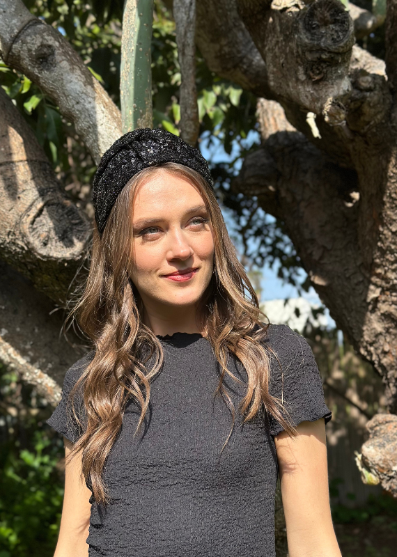 קשת רחבה זואי פייטים שחורים