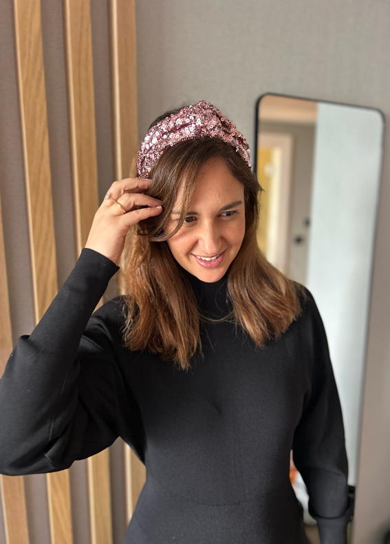 קשת זואי פייטים ורודים