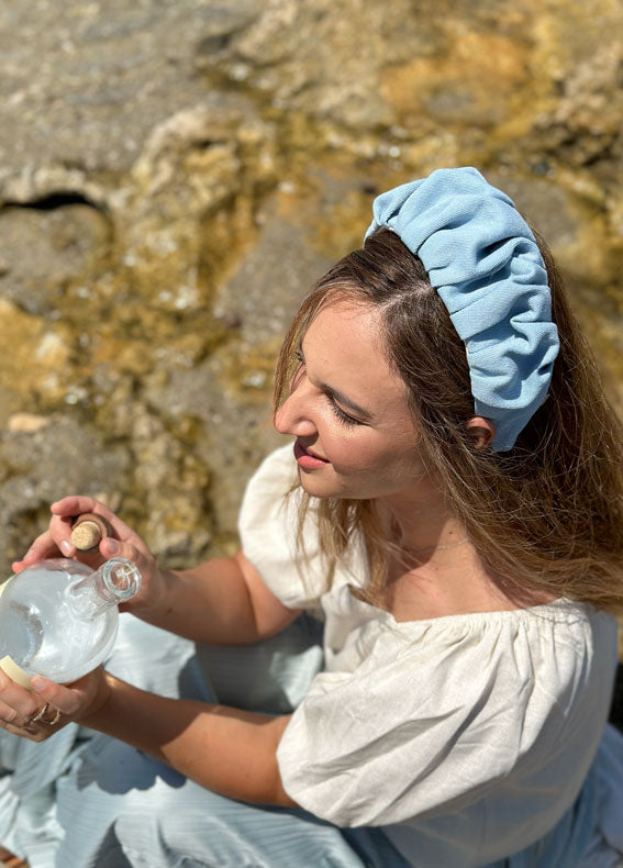 קשת רחבה ויולה ג׳ינס בהיר