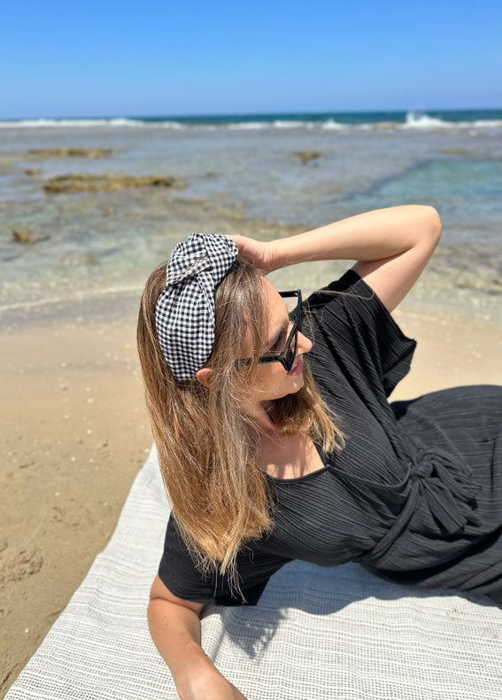 קשת סוף בינונית משובץ שחור