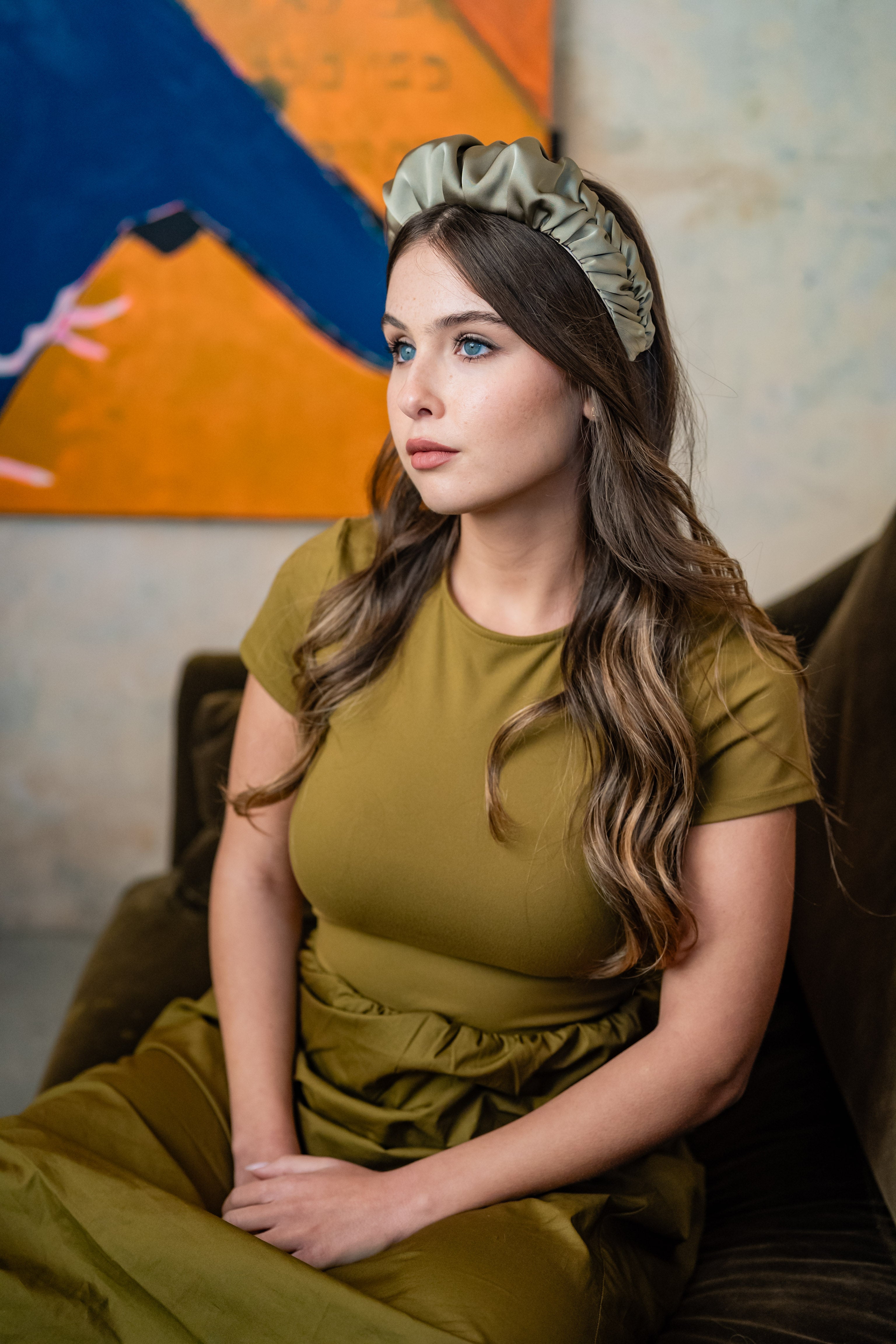 קשת ז׳אן צרה ירוק מעושן