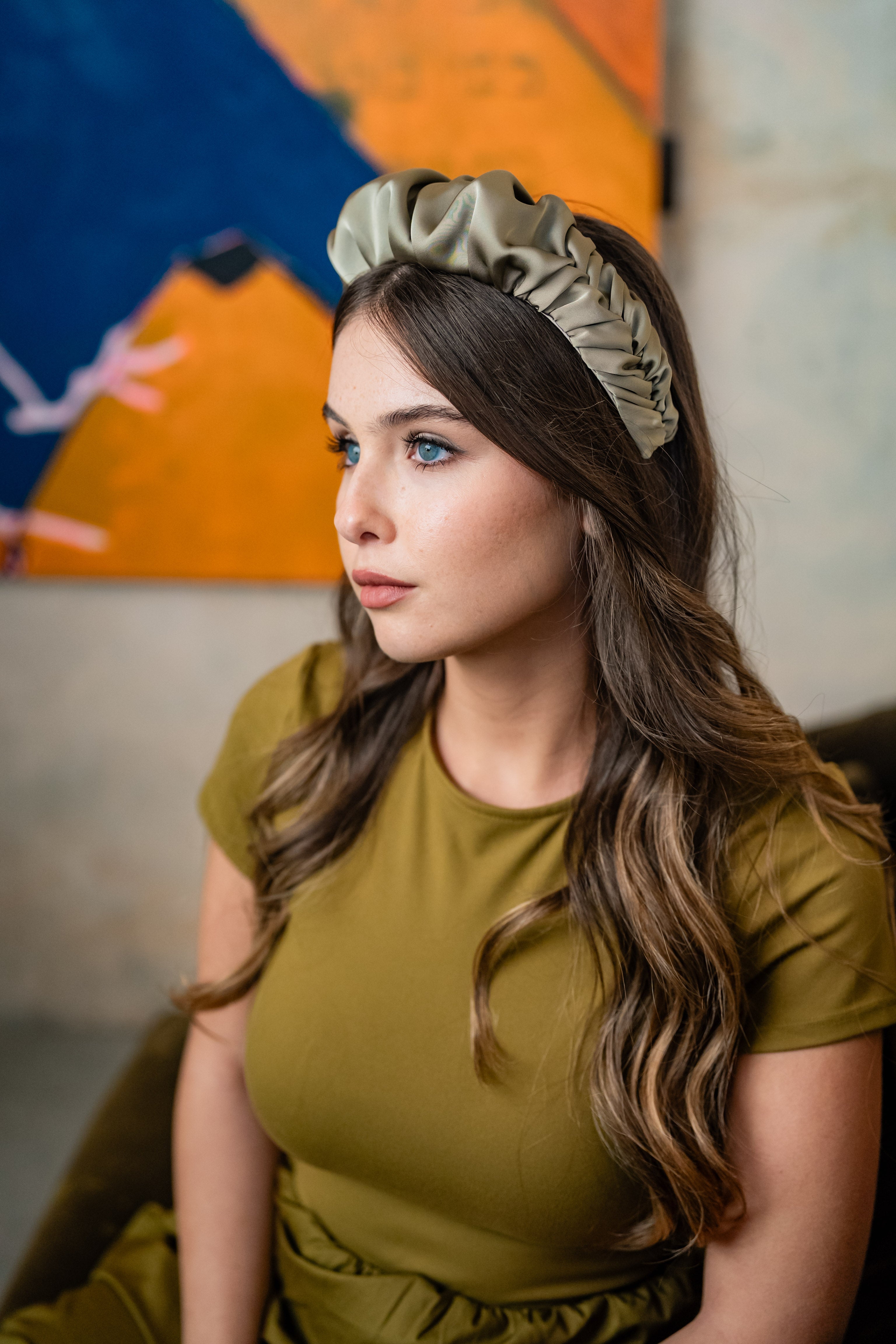 קשת ז׳אן צרה ירוק מעושן