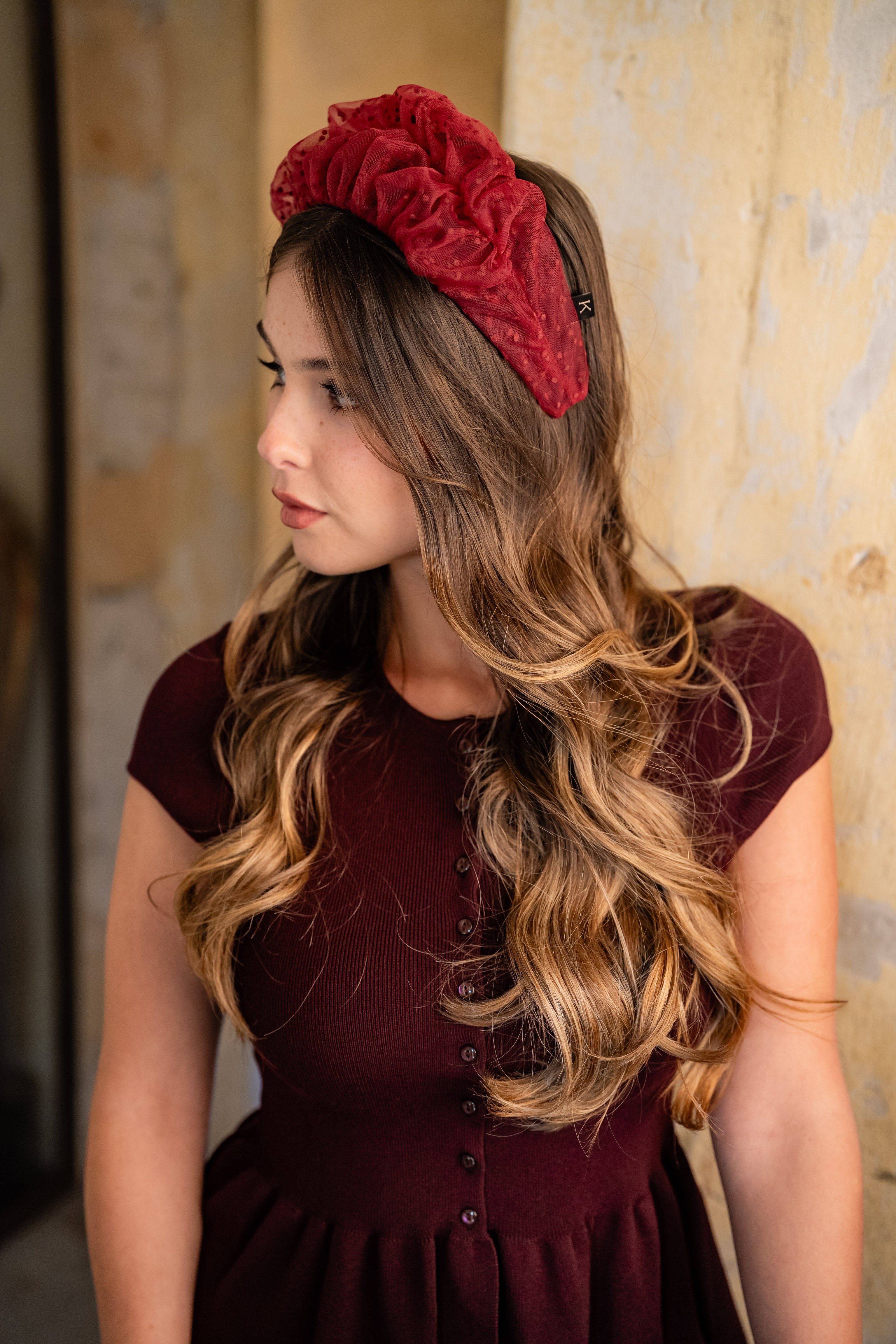 קשת רנה בינונית נקודות בורדו