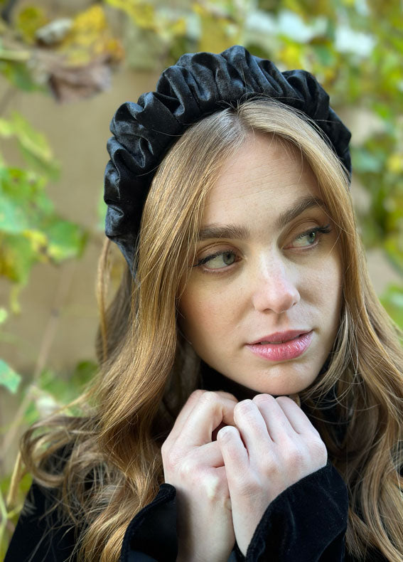 קשת ויולה קטיפה שחור צר