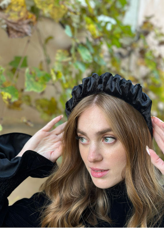 קשת ויולה קטיפה שחור צר