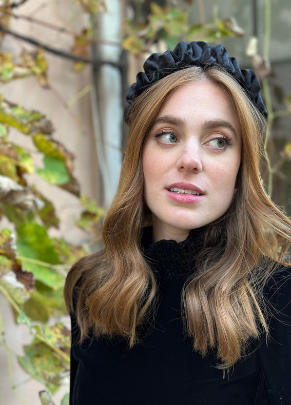 קשת ויולה קטיפה שחור צר