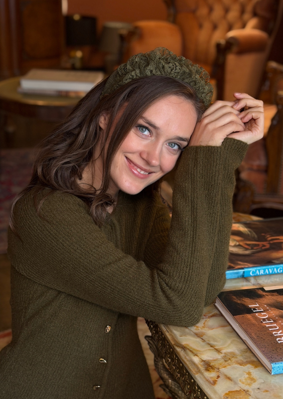 קשת פטיט רנה תחרה ירוק זית