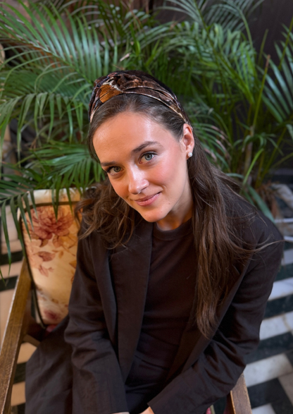 סרט זואי קטיפה שחור עמוק