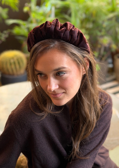 קשת צרה ויולה קטיפה חום שוקולד