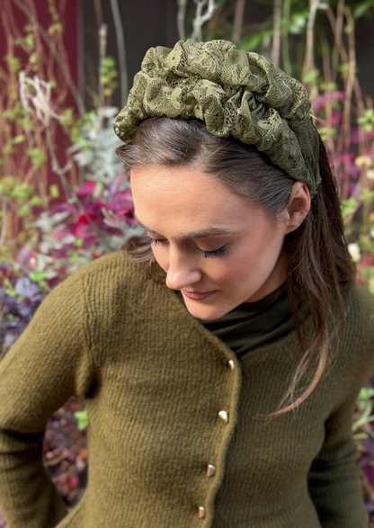 קשת בינונית רנה תחרה ירוק זית