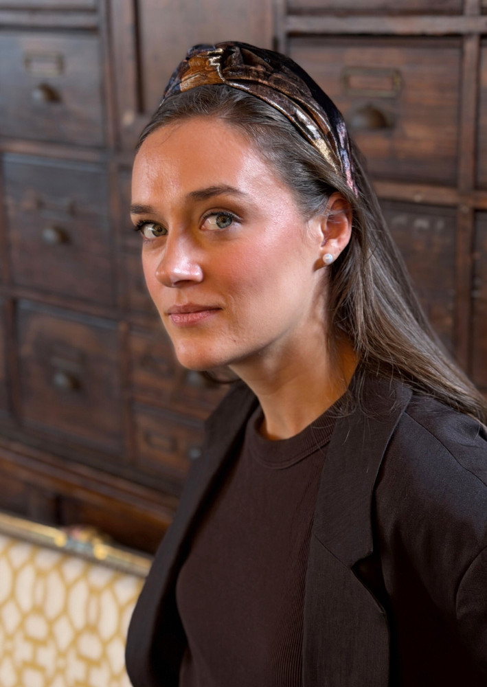 סרט זואי קטיפה שחור עמוק