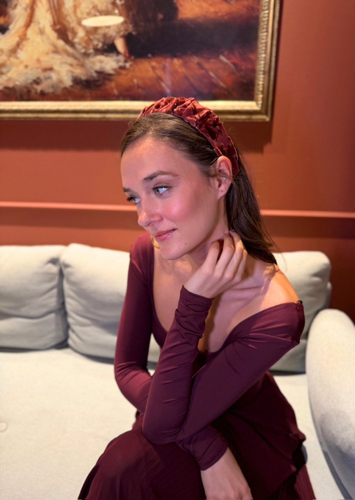 קשת פטיט ויולה קטיפה בורדו מעושן