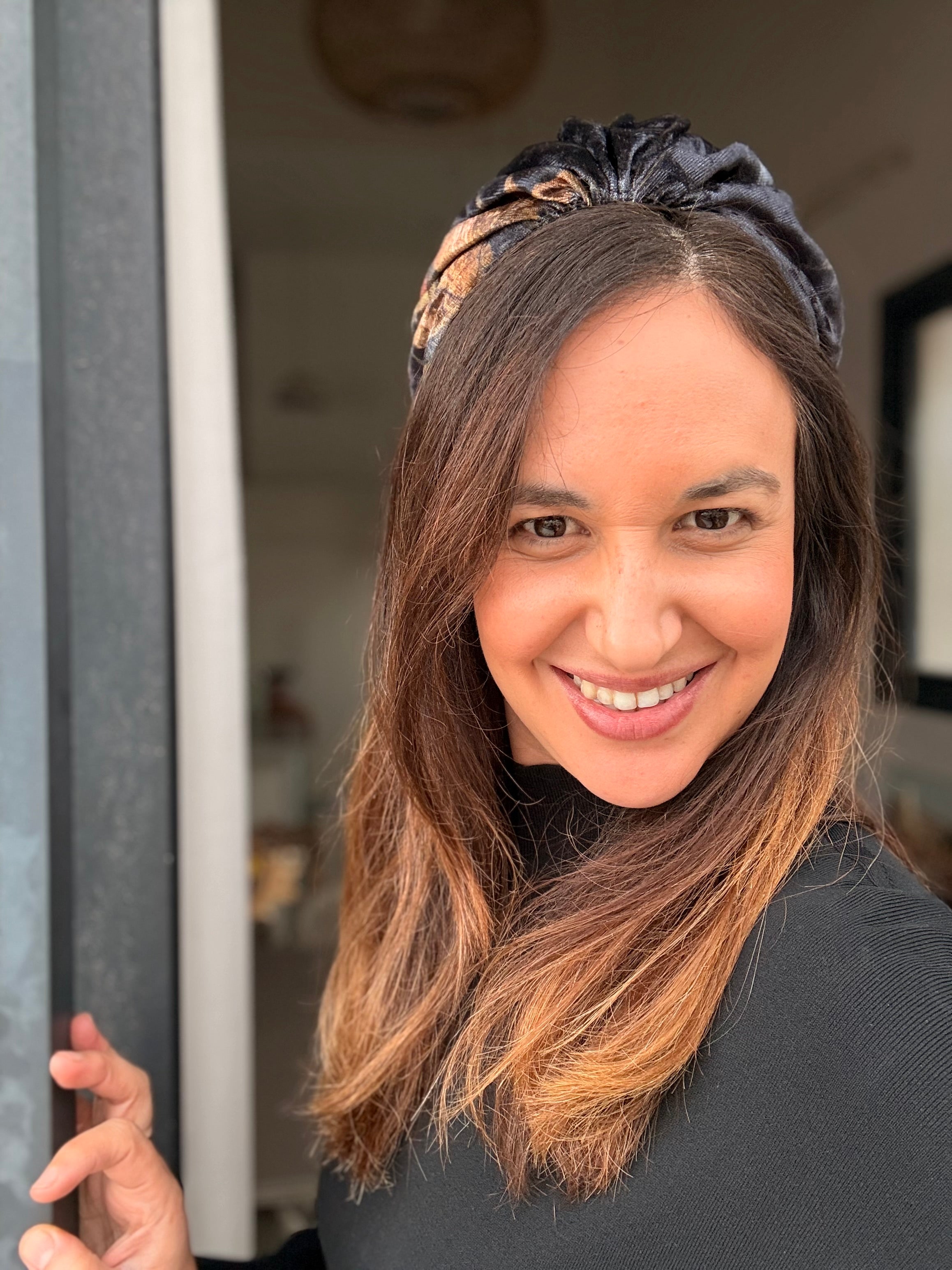 סרט סלין קטיפה שחור עמוק