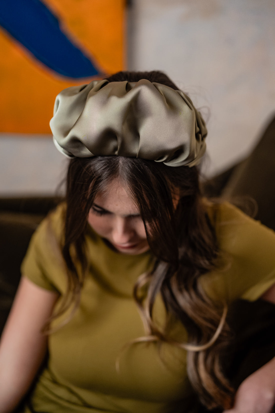 קשת ז׳אן רחבה ירוק מעושן