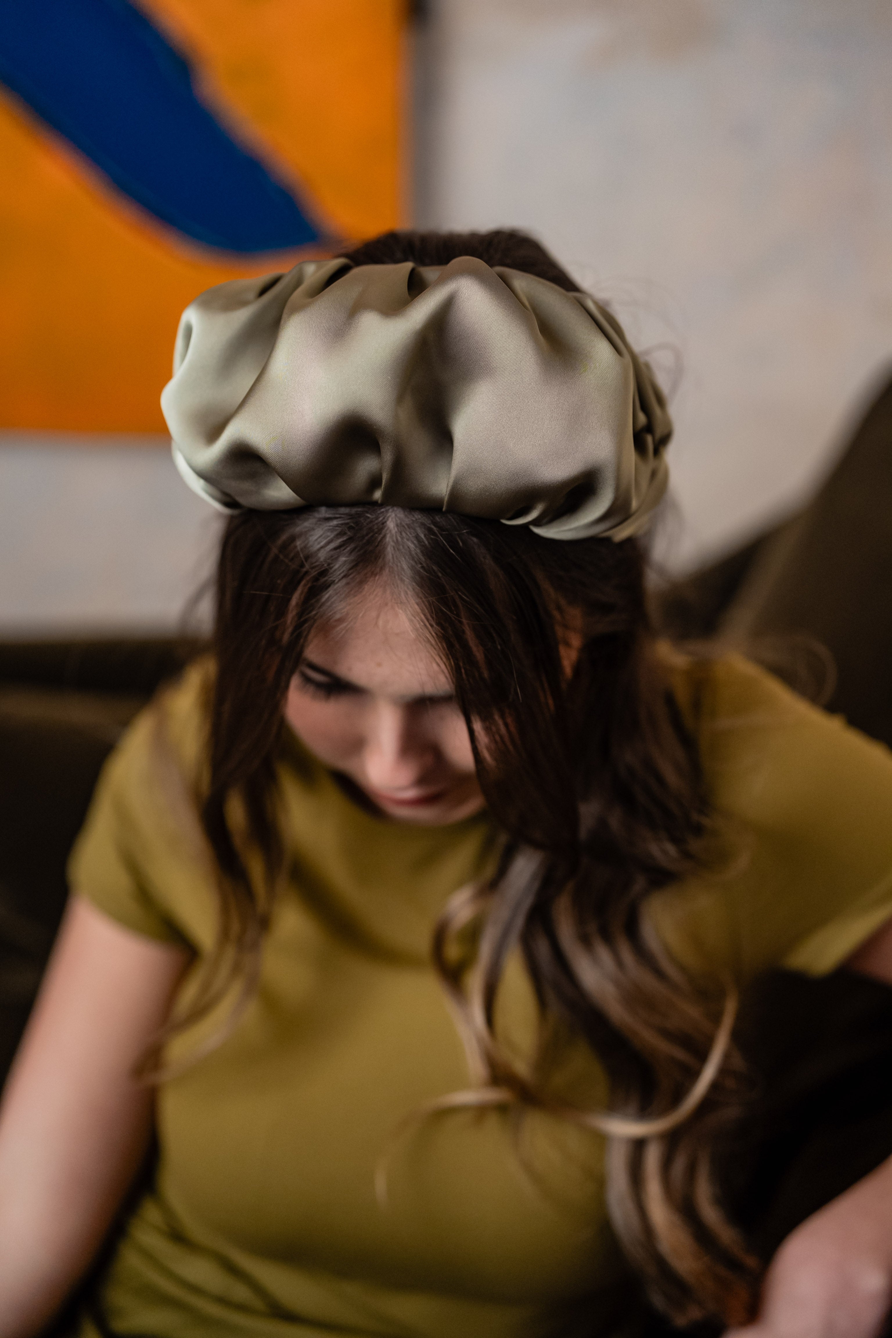 קשת ז׳אן רחבה ירוק מעושן