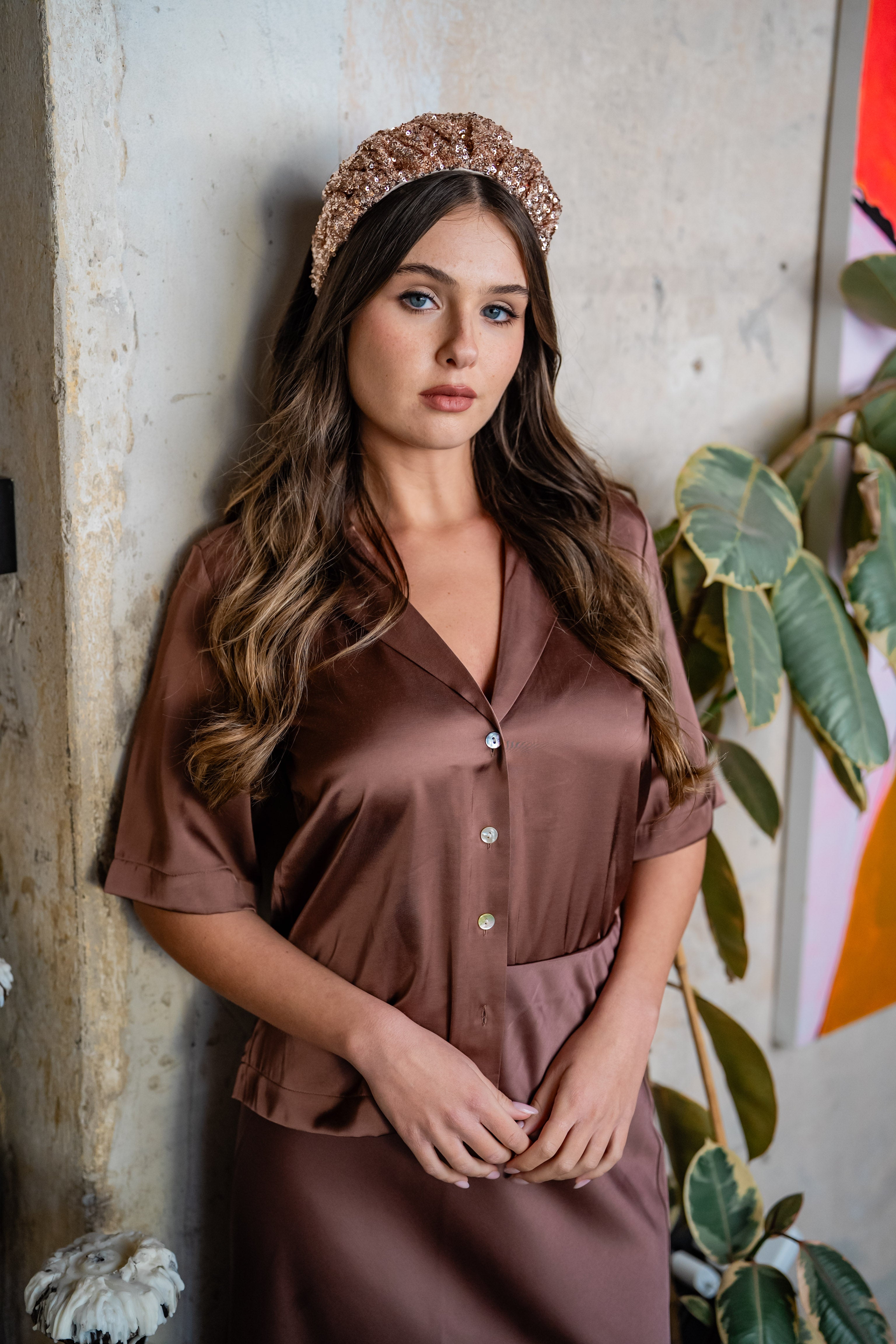 קשת קאסיה צרה פייטים רוזגולד