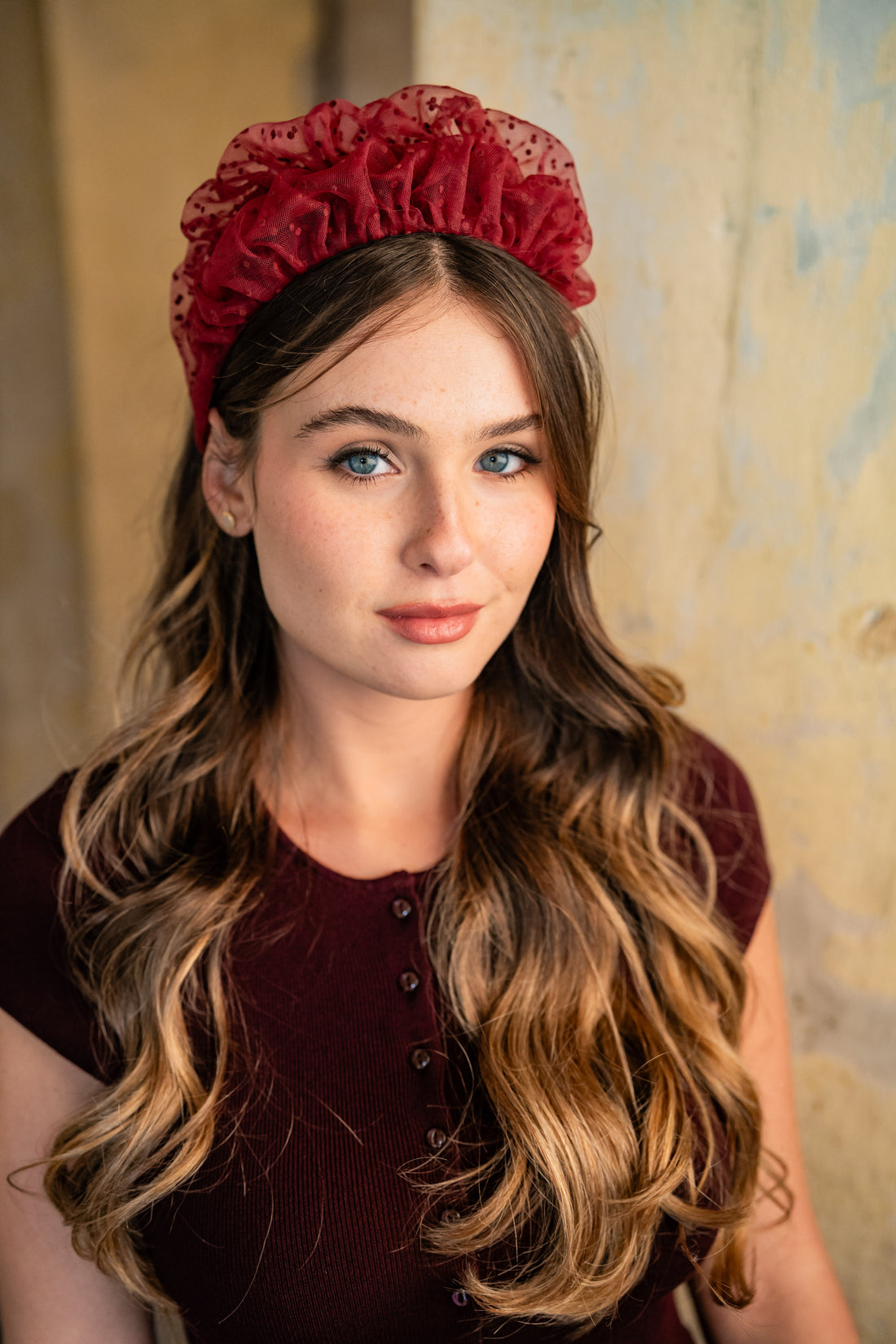 קשת רנה בינונית נקודות בורדו